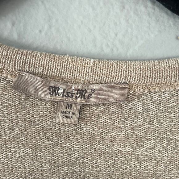 Miss Me Beige Button Up Cardigan Women’s Size M Western Country Aztec - Picture 3 of 5